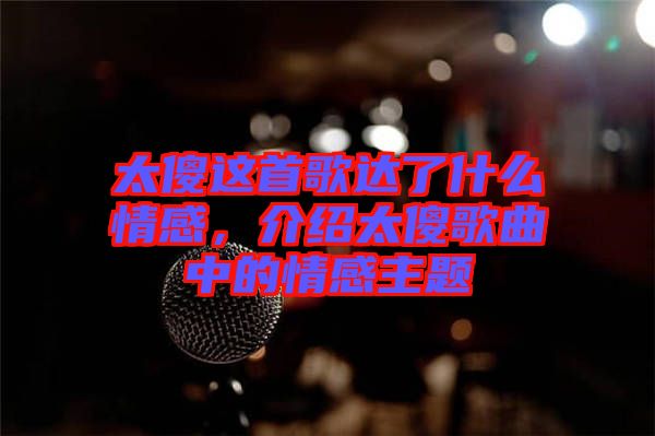 太傻這首歌達了什么情感，介紹太傻歌曲中的情感主題