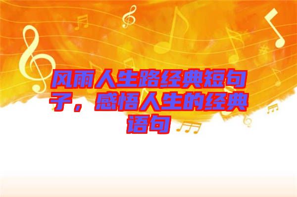 風(fēng)雨人生路經(jīng)典短句子，感悟人生的經(jīng)典語句