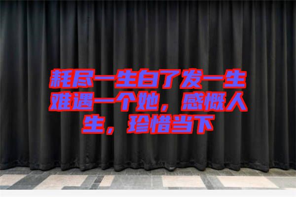 耗盡一生白了發(fā)一生難遇一個(gè)她，感慨人生，珍惜當(dāng)下