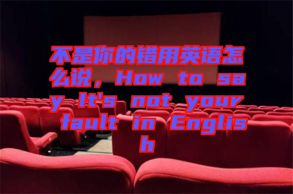 不是你的錯用英語怎么說，How to say It's not your fault in English