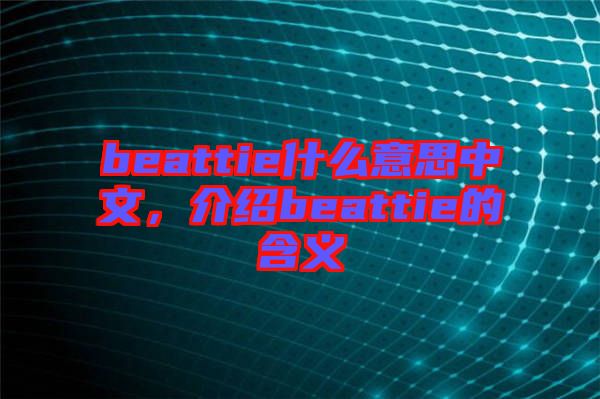 beattie什么意思中文，介紹beattie的含義