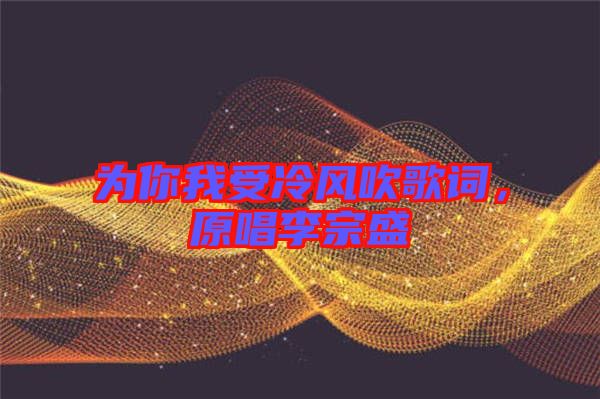 為你我受冷風(fēng)吹歌詞，原唱李宗盛