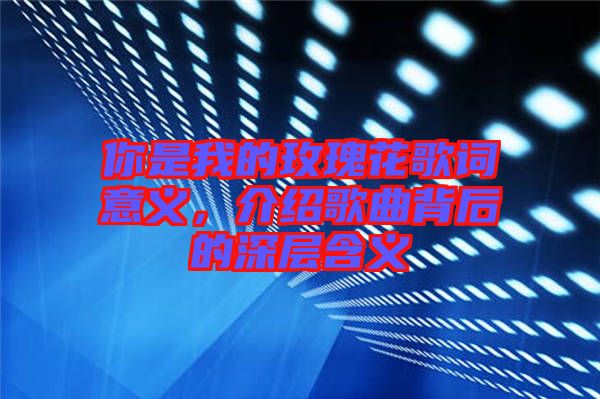 你是我的玫瑰花歌詞意義，介紹歌曲背后的深層含義