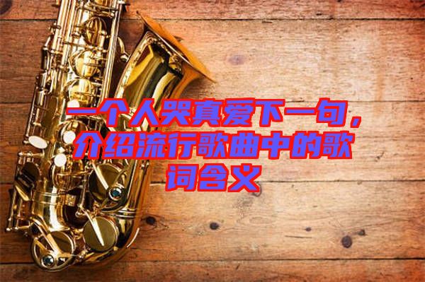 一個(gè)人哭真愛(ài)下一句，介紹流行歌曲中的歌詞含義