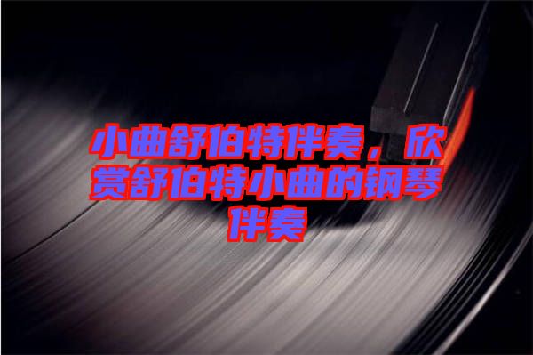 小曲舒伯特伴奏，欣賞舒伯特小曲的鋼琴伴奏