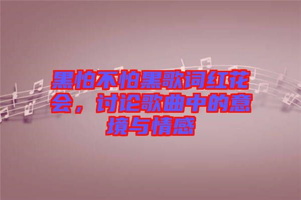 黑怕不怕黑歌詞紅花會(huì)，討論歌曲中的意境與情感