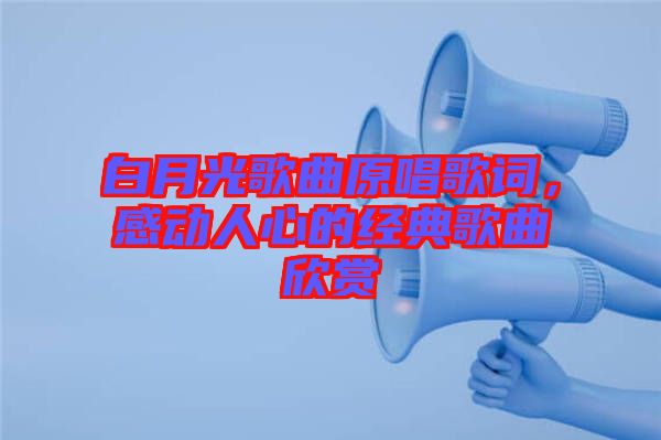 白月光歌曲原唱歌詞，感動人心的經(jīng)典歌曲欣賞