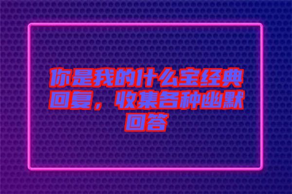 你是我的什么寶經(jīng)典回復，收集各種幽默回答