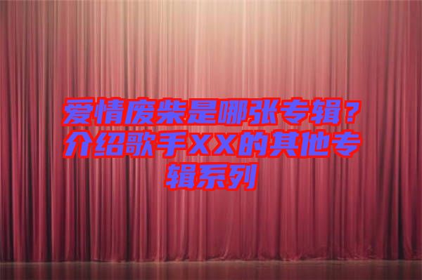 愛情廢柴是哪張專輯？介紹歌手XX的其他專輯系列