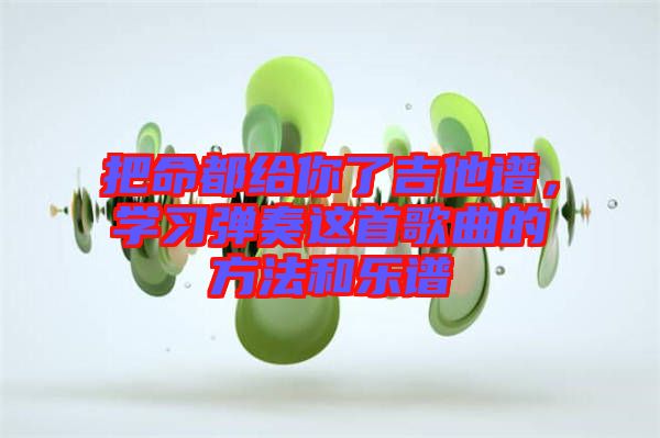 把命都給你了吉他譜，學(xué)習(xí)彈奏這首歌曲的方法和樂(lè)譜