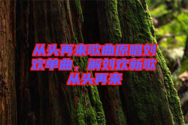 從頭再來歌曲原唱劉歡單曲，解劉歡新歌從頭再來