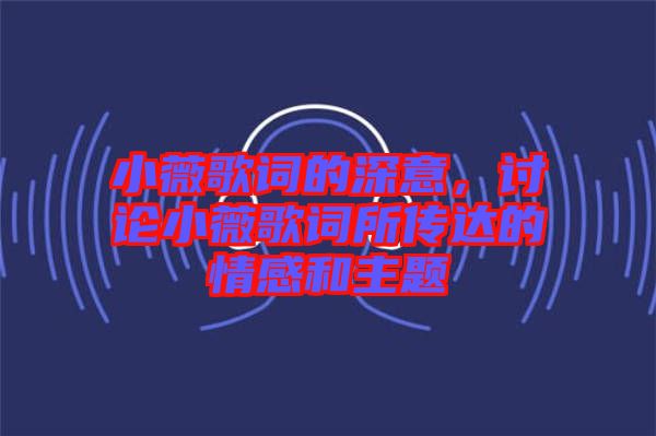 小薇歌詞的深意，討論小薇歌詞所傳達的情感和主題