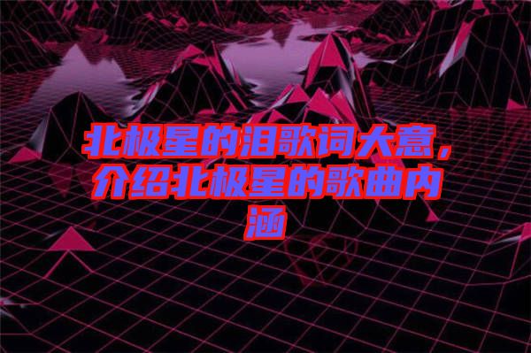 北極星的淚歌詞大意，介紹北極星的歌曲內(nèi)涵