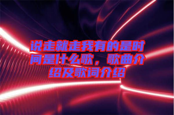 說走就走我有的是時間是什么歌，歌曲介紹及歌詞介紹