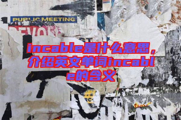 incable是什么意思，介紹英文單詞incable的含義