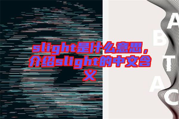 slight是什么意思，介紹slight的中文含義