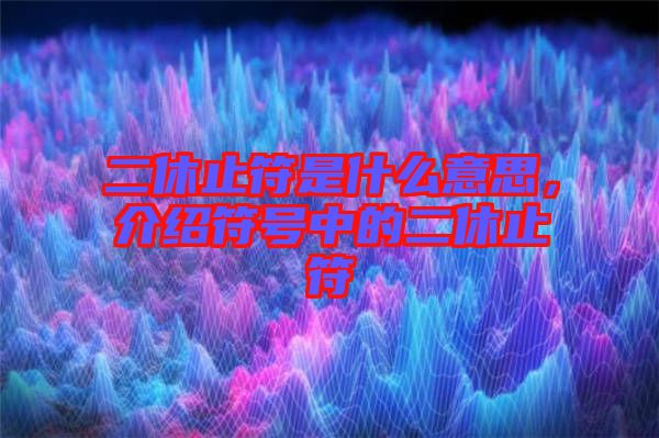 二休止符是什么意思，介紹符號中的二休止符