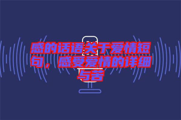 感的話語關(guān)于愛情短句，感受愛情的詳細(xì)與苦