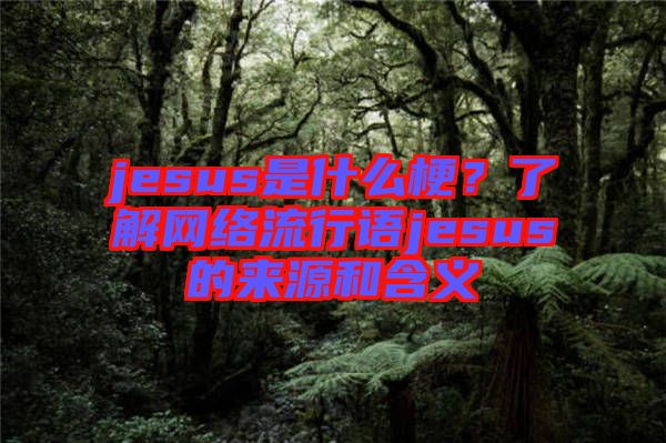 jesus是什么梗？了解網(wǎng)絡(luò)流行語(yǔ)jesus的來源和含義