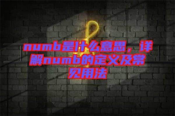 numb是什么意思，詳解numb的定義及常見用法