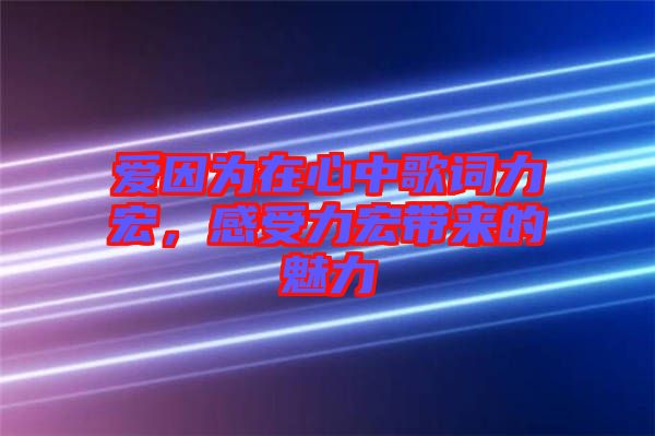 愛因為在心中歌詞力宏，感受力宏帶來的魅力