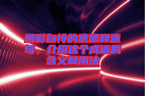 顧影自憐的意思和造句，介紹這個成語的含義和用法