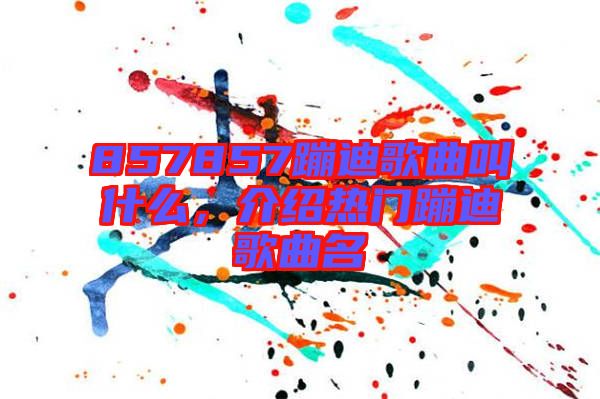 857857蹦迪歌曲叫什么，介紹熱門蹦迪歌曲名