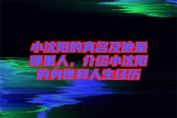 小沈陽的真名及他是哪里人，介紹小沈陽的身世和人生經歷