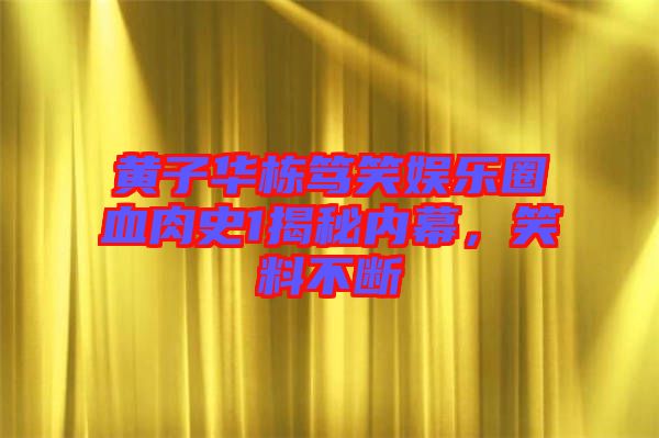 黃子華棟篤笑娛樂圈血肉史1揭秘內(nèi)幕，笑料不斷