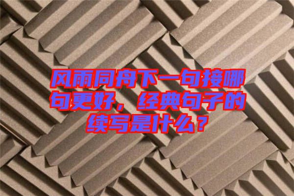 風(fēng)雨同舟下一句接哪句更好，經(jīng)典句子的續(xù)寫(xiě)是什么？