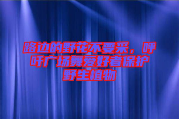 路邊的野花不要采，呼吁廣場舞愛好者保護野生植物