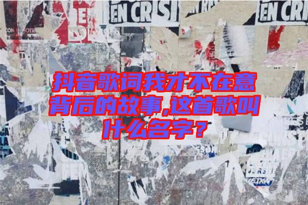 抖音歌詞我才不在意背后的故事,這首歌叫什么名字？