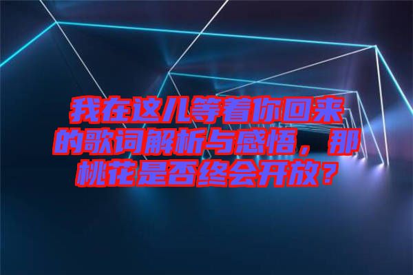 我在這兒等著你回來(lái)的歌詞解析與感悟，那桃花是否終會(huì)開放？