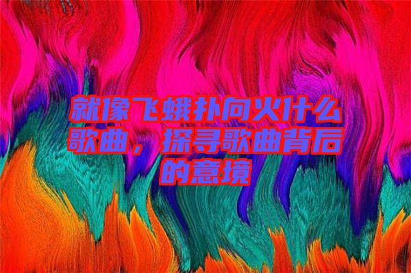 就像飛蛾撲向火什么歌曲，探尋歌曲背后的意境