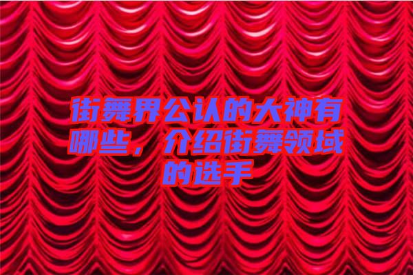 街舞界公認的大神有哪些，介紹街舞領域的選手