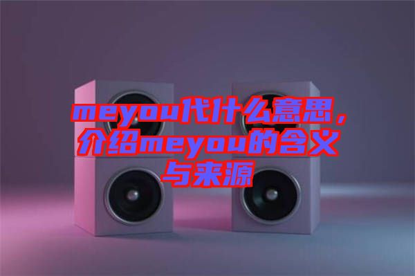 meyou代什么意思，介紹meyou的含義與來源