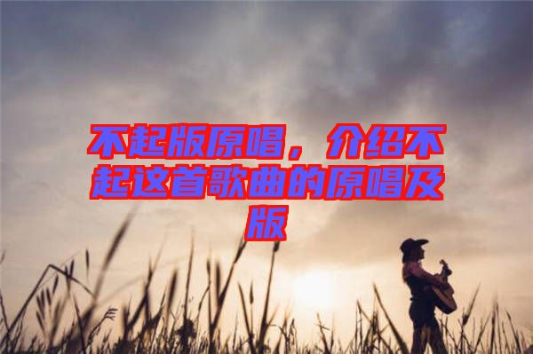 不起版原唱，介紹不起這首歌曲的原唱及版