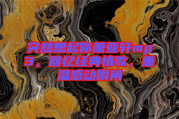 突然想起你蕭亞軒mp3，回憶經典情歌，重溫感動瞬間