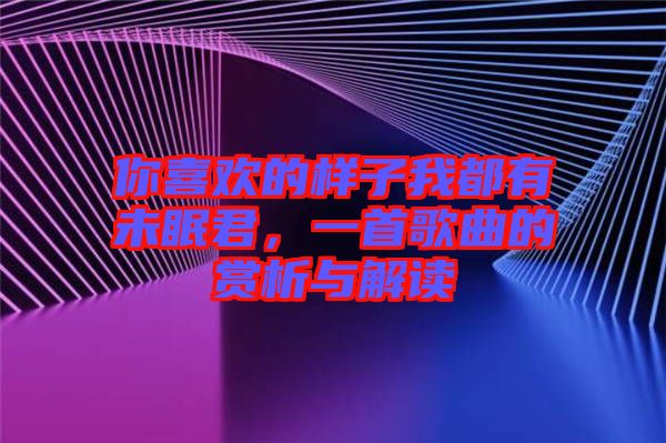 你喜歡的樣子我都有未眠君，一首歌曲的賞析與解讀