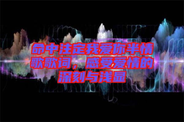 命中注定我愛你半情歌歌詞，感受愛情的深刻與淺顯