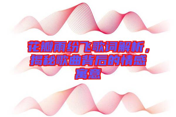 花瓣雨紛飛歌詞解析，揭秘歌曲背后的情感寓意