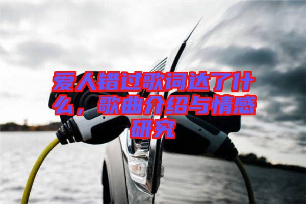 愛人錯過歌詞達了什么，歌曲介紹與情感研究