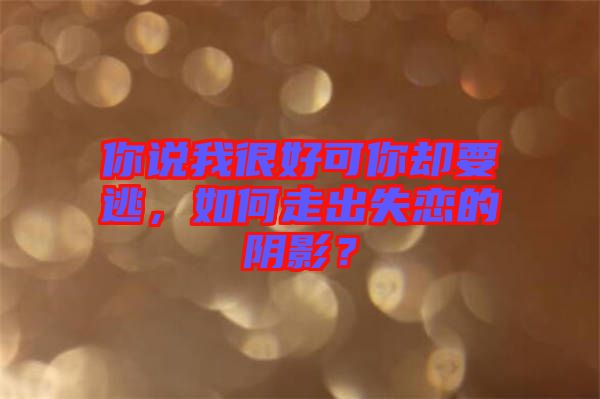 你說我很好可你卻要逃，如何走出失戀的陰影？