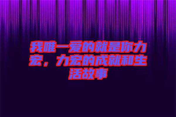 我唯一愛的就是你力宏，力宏的成就和生活故事