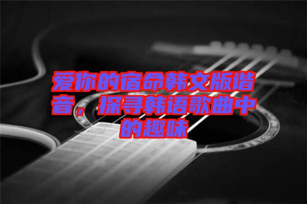 愛(ài)你的宿命韓文版諧音，探尋韓語(yǔ)歌曲中的趣味