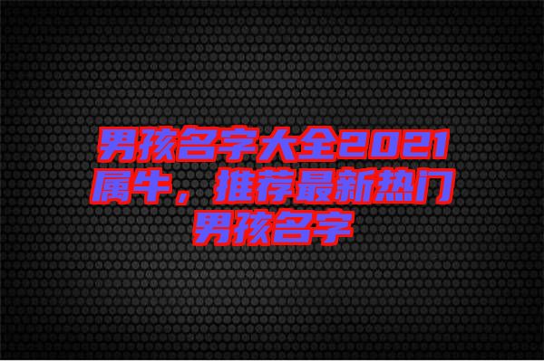 男孩名字大全2021屬牛，推薦最新熱門(mén)男孩名字