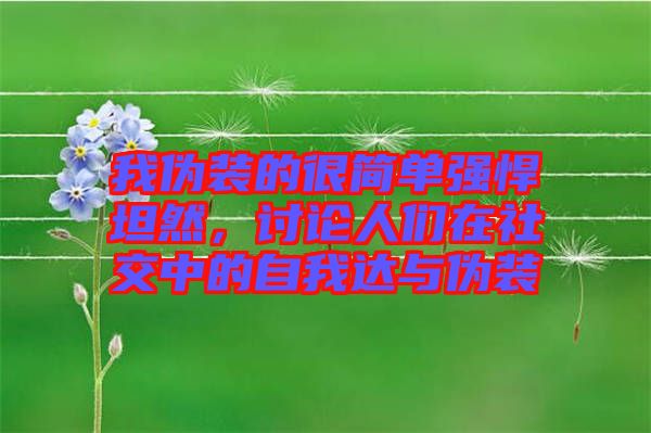 我偽裝的很簡(jiǎn)單強(qiáng)悍坦然，討論人們?cè)谏缃恢械淖晕疫_(dá)與偽裝