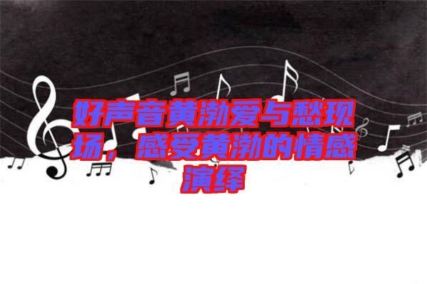 好聲音黃渤愛(ài)與愁現(xiàn)場(chǎng)，感受黃渤的情感演繹