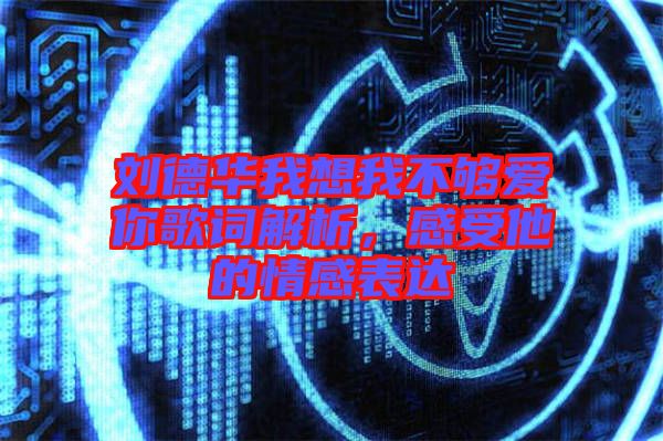 劉德華我想我不夠愛你歌詞解析，感受他的情感表達(dá)