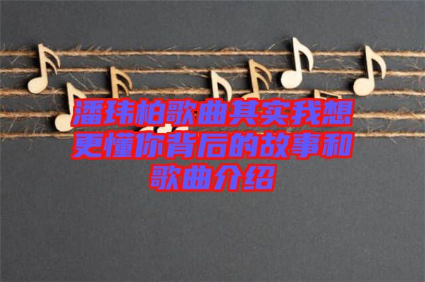 潘瑋柏歌曲其實我想更懂你背后的故事和歌曲介紹